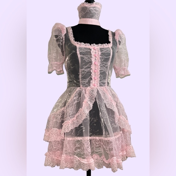 CURRENT MOOD / DOLLS KILL Pretty Imperfect Light Pink Mini Dress - Picture 2 of 5